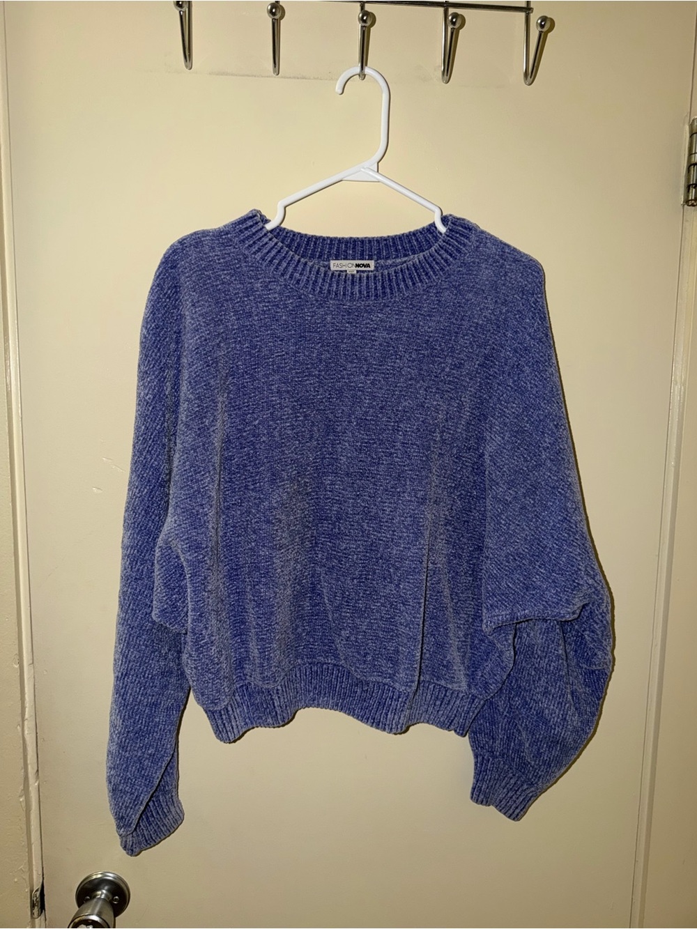 Fashion Nova Plush Periwinkle Crewneck Sweater